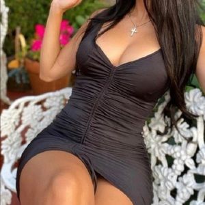 Black dress with thin straps